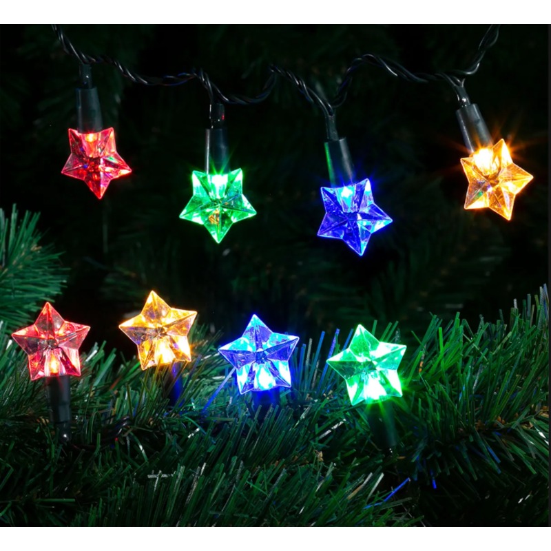 Buy 100 LED 10M MULTI COLOUR MINI STAR SOLAR CHRISTMAS LIGHTS MyDeal