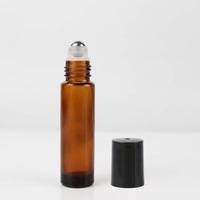 10Pcs 10ml Amber Roll On Glass Bottles Roller Ball For Perfume Essential Oil