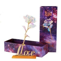 24K Star Gold Foil Rose Flower Luminous Galaxy Valentine's Day Romantic Gift