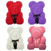 25cm Foam Rose Bear Romantic Flower Bear For Valentine Birthday Wedding Gift