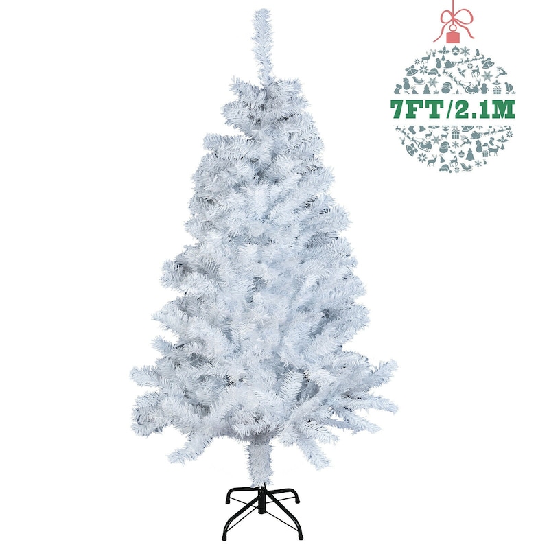 Buy 4 5 6 7ft White Christmas Tree With Led Lights Traditional Xmas 