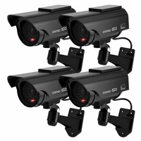 4Pcs Solar Power Dummy Fake Security CCTV Camera Outdoor LED Light Surveillance