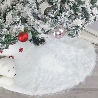 78cm Christmas Tree Skirt Base Faux Fur Xmas Floor Mat Ornaments Decoration AU