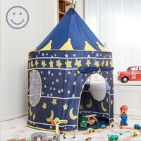 Blue Kids Playhouse Play tent Pop Up Castle Princess Indoor Outdoor( Girls/Boys)