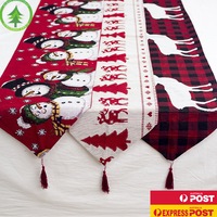 Christmas Xmas Table Runner Cloth Decoration Decor Party Snowman Xmas Tree Elk