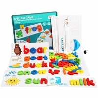 Early Education English Spelling Toy Wooden Cardboard Alphabet Game Educational