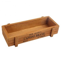Garden Rectangle Wood Planter Window Box Trough Pot Succulent Flower Plant Bed