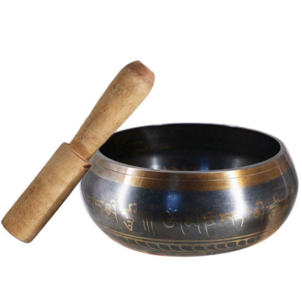 Gilt Copper Tibetan Singing Bowl Set For Meditation/Prayer/Yoga/ Mindfulness