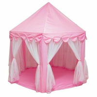 Kids Teepee Play Tent Princess Castle Pink Children House Indoor Outdoor + Lights