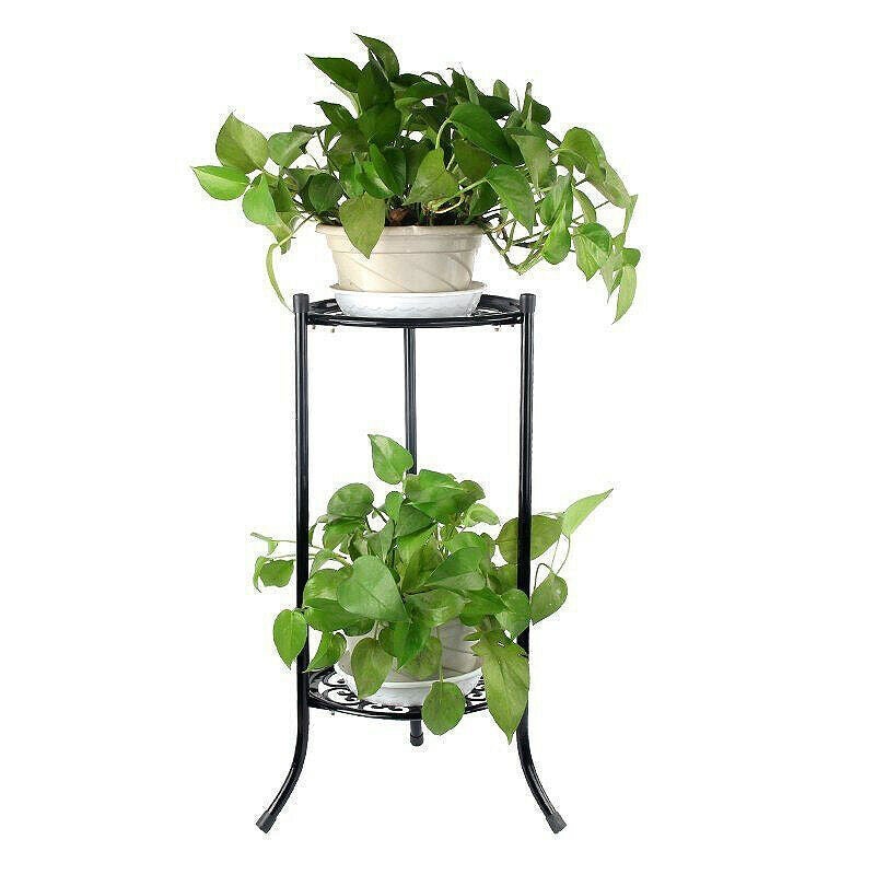 Buy Outdoor Indoor Flower Pot Plant Stand Metal Corner Shelf Garden ...