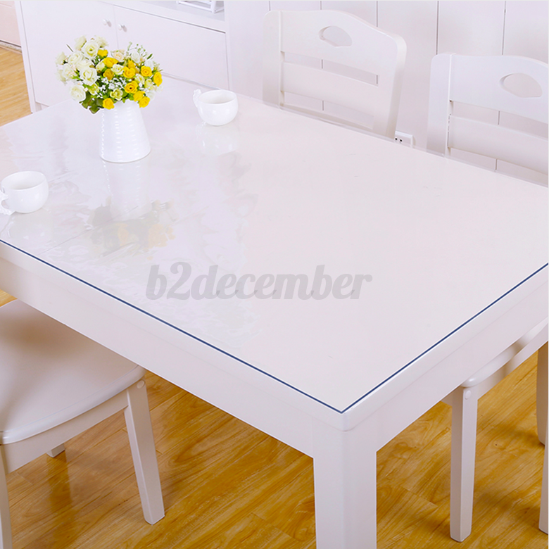 PVC Wipe Clean Transparent Tablecloth Glass Waterproof Table Protection Cover AU 
