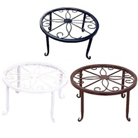 Round Metal Plant Stand Floor Flower Pot Rack Home Garden Indoor Balcony Decor
