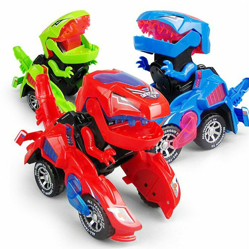 Car Toys With Light Dinosaur Transforming