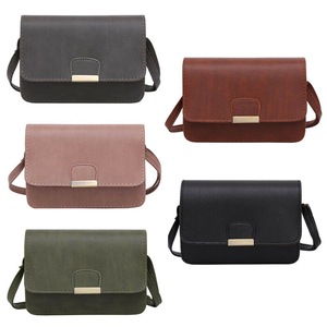 Women Retro Casual Shoulder Bag Crossbody PU Leather Small Flap Square Bag