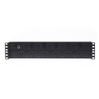 2Ru 12 Way Gpo Horizontal Pdu Recessed Rack Mount Power Rail