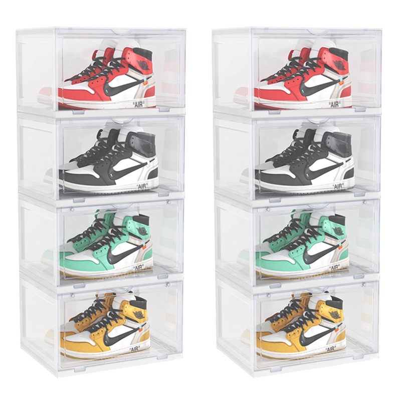 Buy 2X 4 Tier Transparent Portable Shoe Organiser Sneaker Footwear