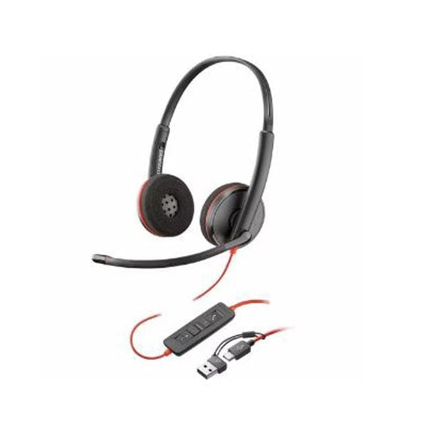 Buy HP Poly Blackwire 3220 Wired On Ear Stereo Headset Black - MyDeal ...