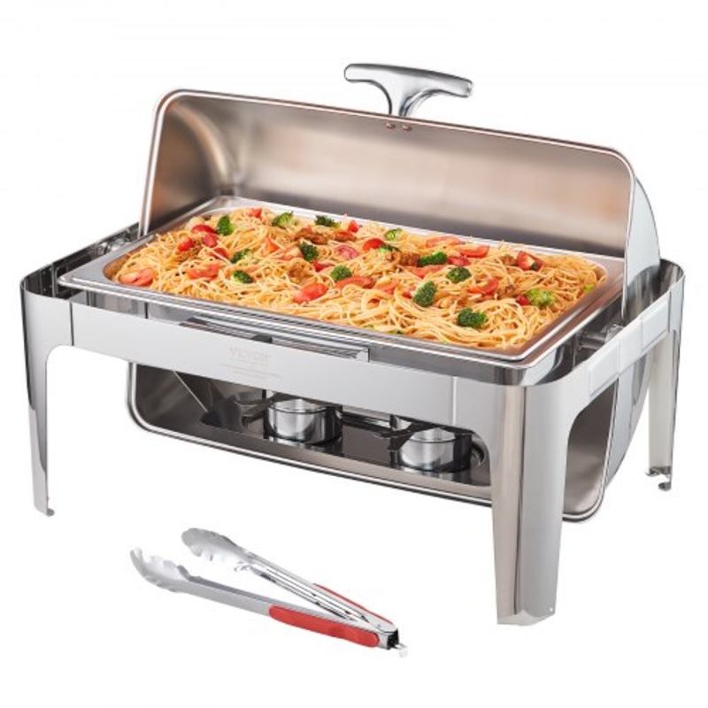 Buy Roll Top Chafing Dish Buffet Complete Set, 7.5L Stainless Steel
