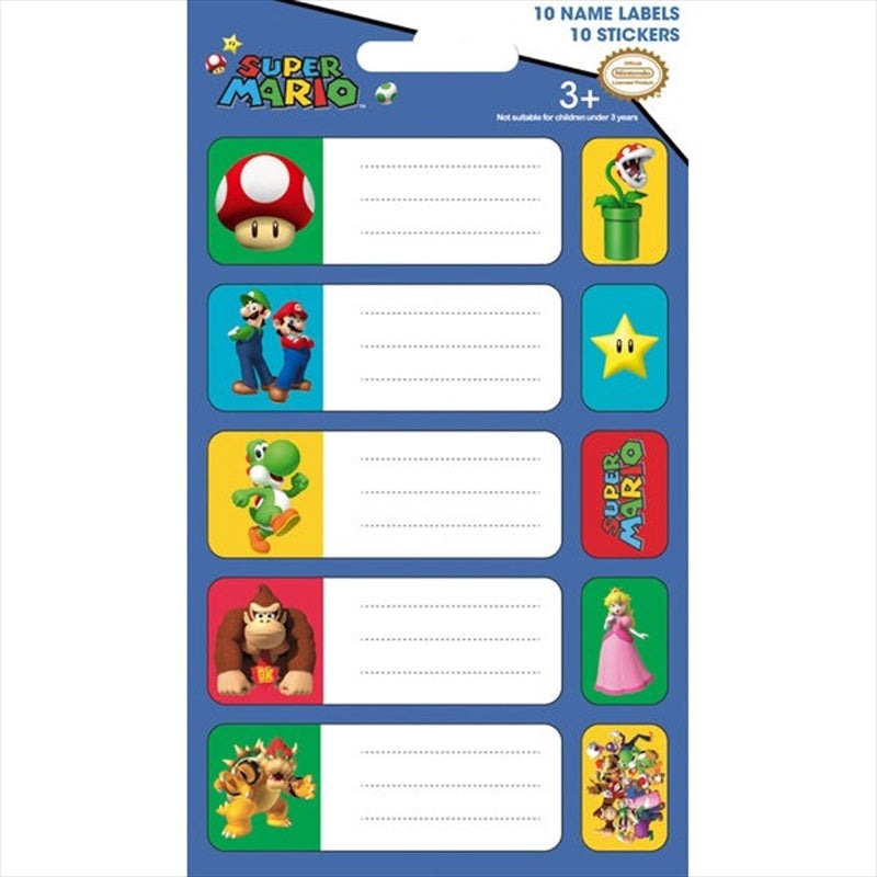 Buy Nintendo Super Mario Name Labels And Stickers MyDeal