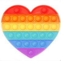 Rainbow Heart Push And Pop Toy
