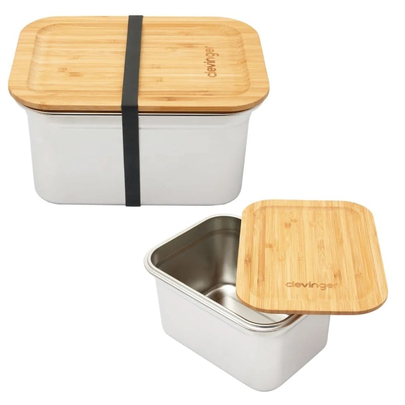 Buy Clevinger Stainless Steel Bamboo Extra Large Lunch Box 2000ml - MyDeal