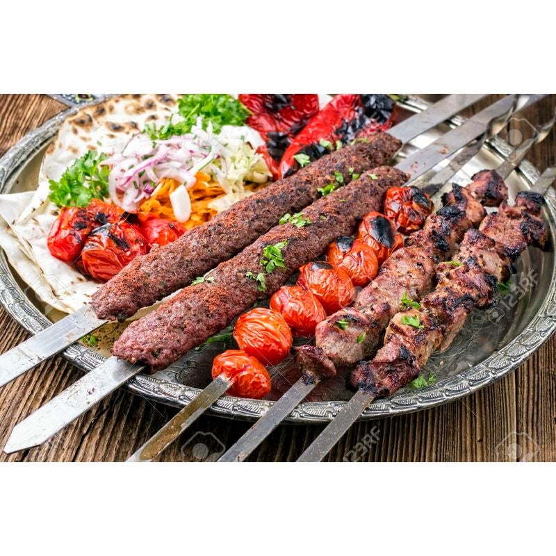 32 x Kebab Skewers Stainless Steel BBQ Skewer Adana Skewer Lamb Pork Beef Shish Kebab 12mm Wdith