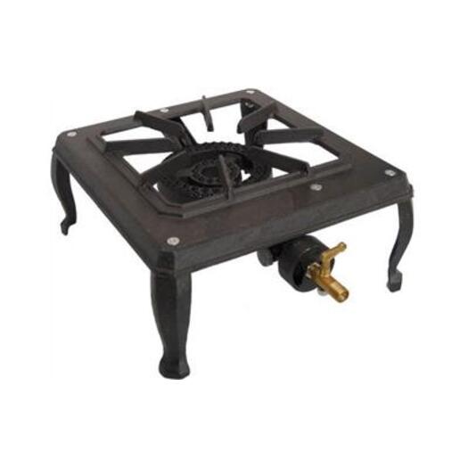Ignite Single Ring Burner Country Cooker Cast Iron LPG Camping Gas Burner Stove 1.5m