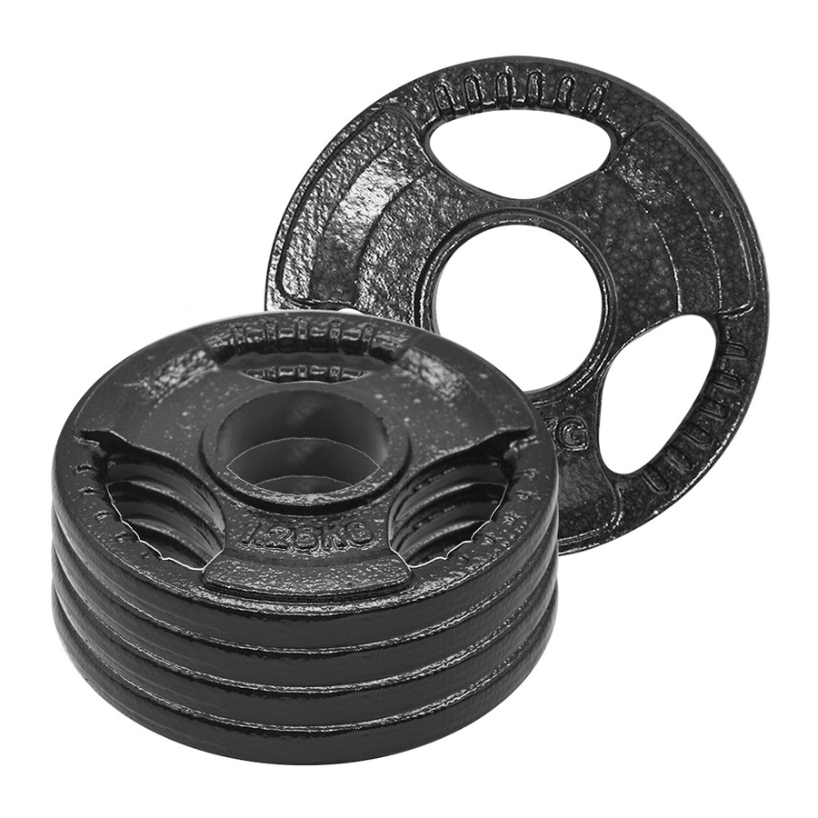 1.25kg x 4 - Olympic Ez Grip Cast Iron Hammertone Weight Plate Weight Set Home Gym
