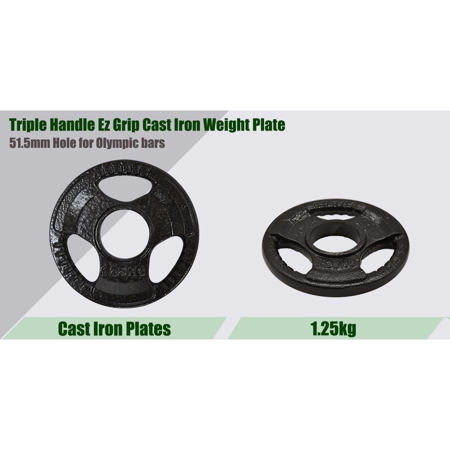 1.25kg x 4 - Olympic Ez Grip Cast Iron Hammertone Weight Plate Weight Set Home Gym