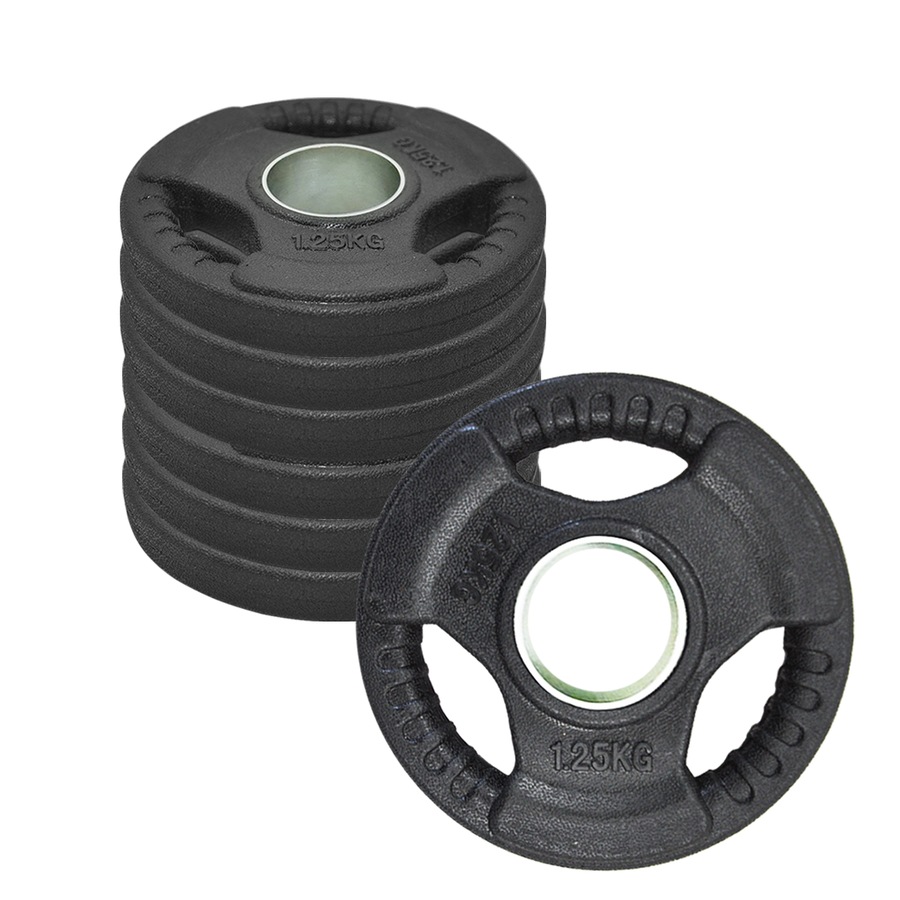 1.25kg x 8 Rubber Coated Cast Iron Olympic Weight Plate - Commercial Grade