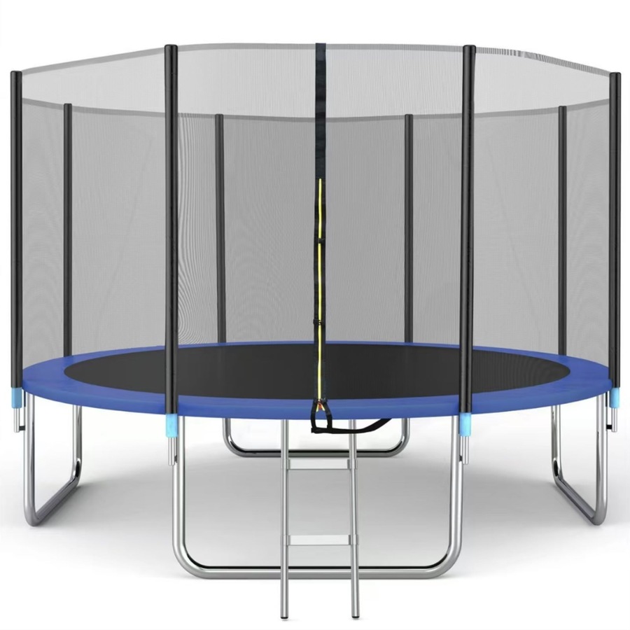 10FT - 10 Feet Outdoor Round Trampoline Heavy Duty with Enclosure Net and Ladder