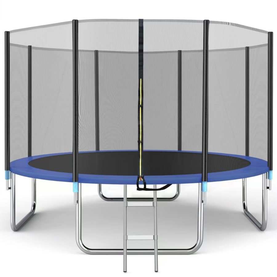 10FT - 10 Feet Outdoor Round Trampoline Heavy Duty with Enclosure Net and Ladder