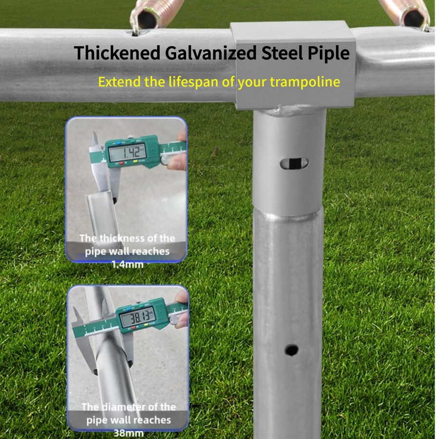 10FT - 10 Feet Outdoor Round Trampoline Heavy Duty with Enclosure Net and Ladder