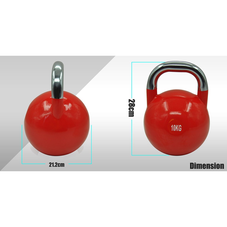 10kg Steel Pro Grade Competition Kettlebell Weight - Home Gym Strenth Training