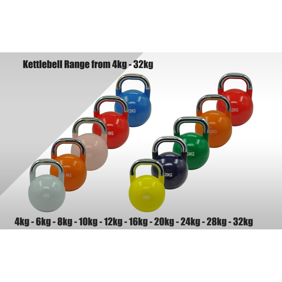 10kg Steel Pro Grade Competition Kettlebell Weight - Home Gym Strenth Training