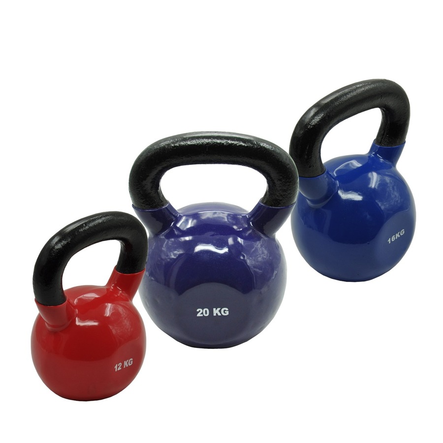 12kg + 16kg + 20kg - Total 48kg Iron Vinyl Kettlebell Weight Strength Training