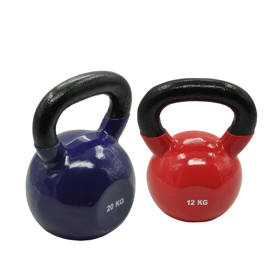 12kg + 20kg = Total 32kg Iron Vinyl Kettlebell Weight Gym Strength Training