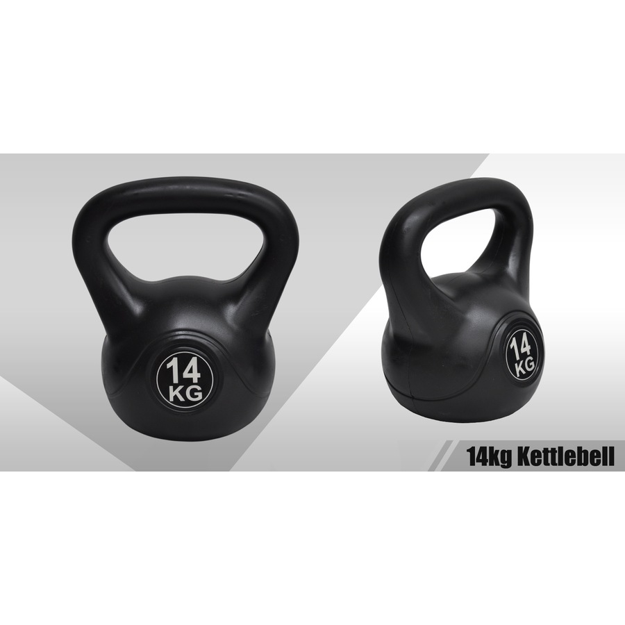 14kg Kettlebell - Home Gym Kettlebell Weight Fitness Exercise - Black