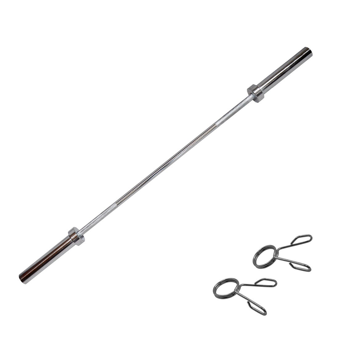 150cm 5 FT Chrome Olympic Barbell Bar 5 Foot Bar Weight & 2 Free Spring Collars