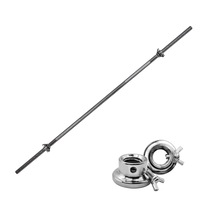 150cm Weight Bar - Barbell Bar With 2 Collars - Standard 25mm Diameter Home Gym