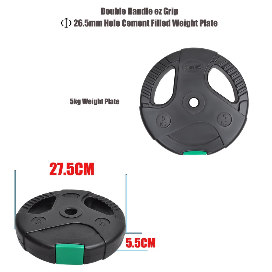 15kg - 150cm Barbell Bar Weight Set - Double Handle Weight Plate - Weight Sets