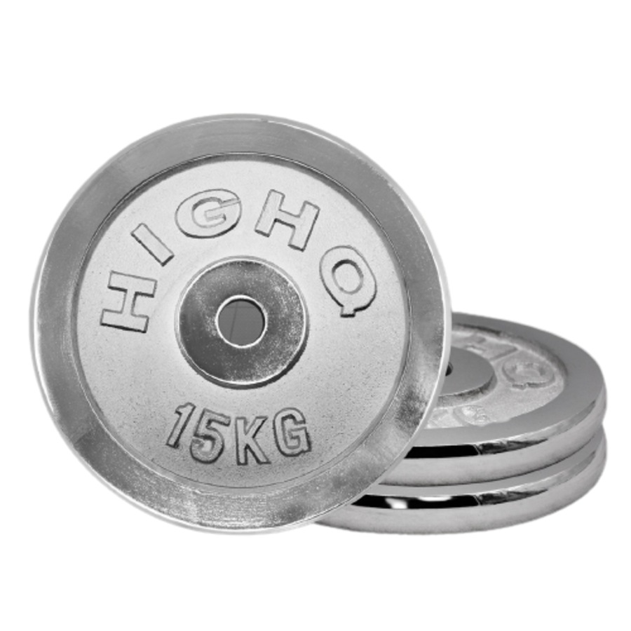 15kg x 2 Silver Cast Iron Weight Plate - 29.5mm Hole Weight Plates Home Gym