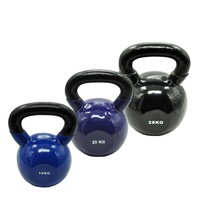 16kg + 20kg + 28kg = Total 64kg Iron Vinyl Kettlebell Weight Strength Training