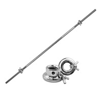 180cm Weight Bar - Barbell Bar With 2 Collars - Standard 25mm Diameter Home Gym