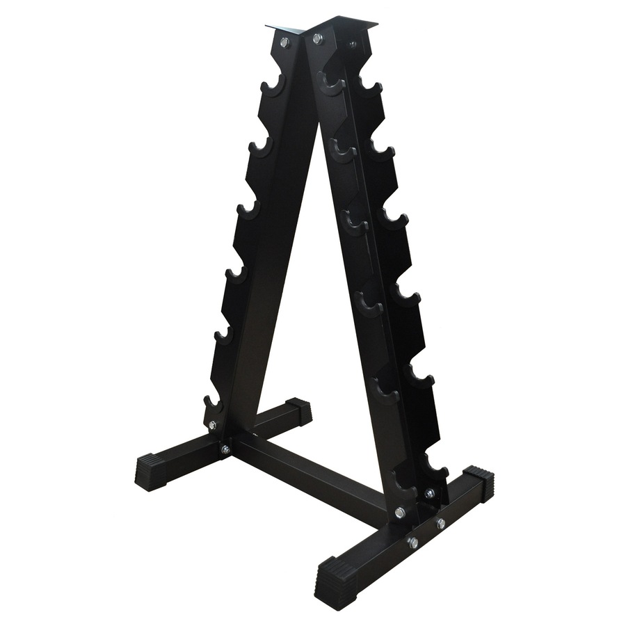 2.5kg to 20kg - 6 Pairs Total 120kg Commercial Round Rubber Dumbbell with Rack