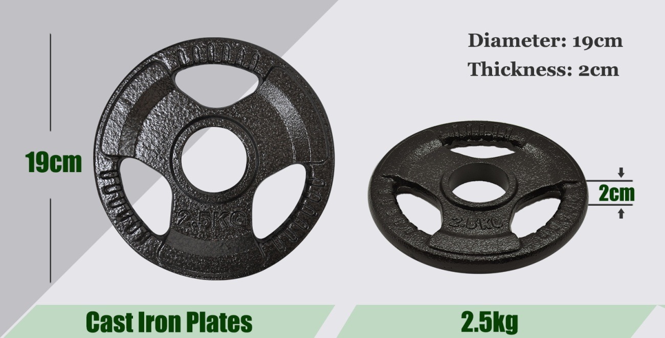 2.5kg x 4 Olympic Ez Grip Cast Iron Hammertone Weight Plate Set