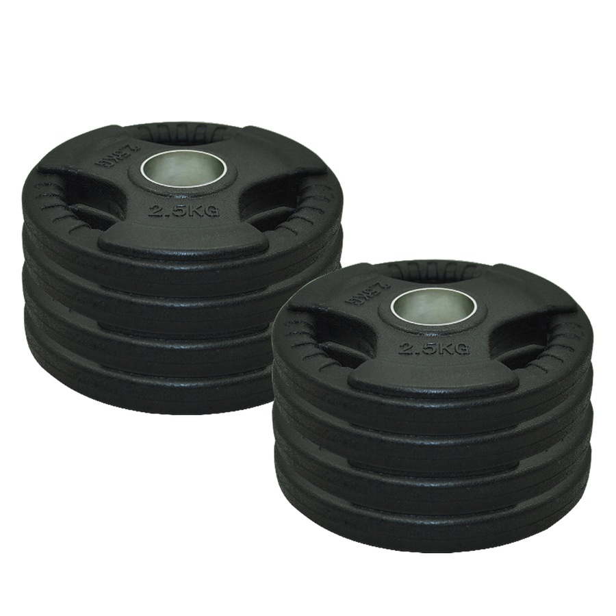 2.5kg x 8 Rubber Coated Cast Iron Olympic Weight Plate - Commercial Grade