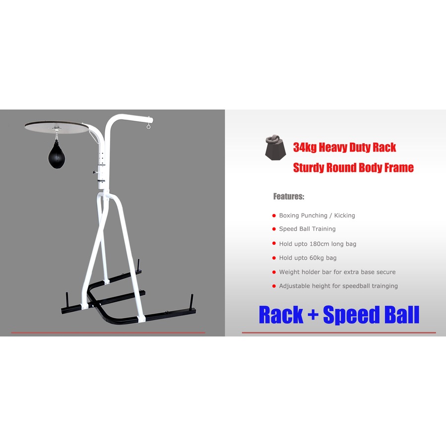 Buy 2 Way Boxing Bag Stand - Heavy Duty Punching Bag Rack Station ...