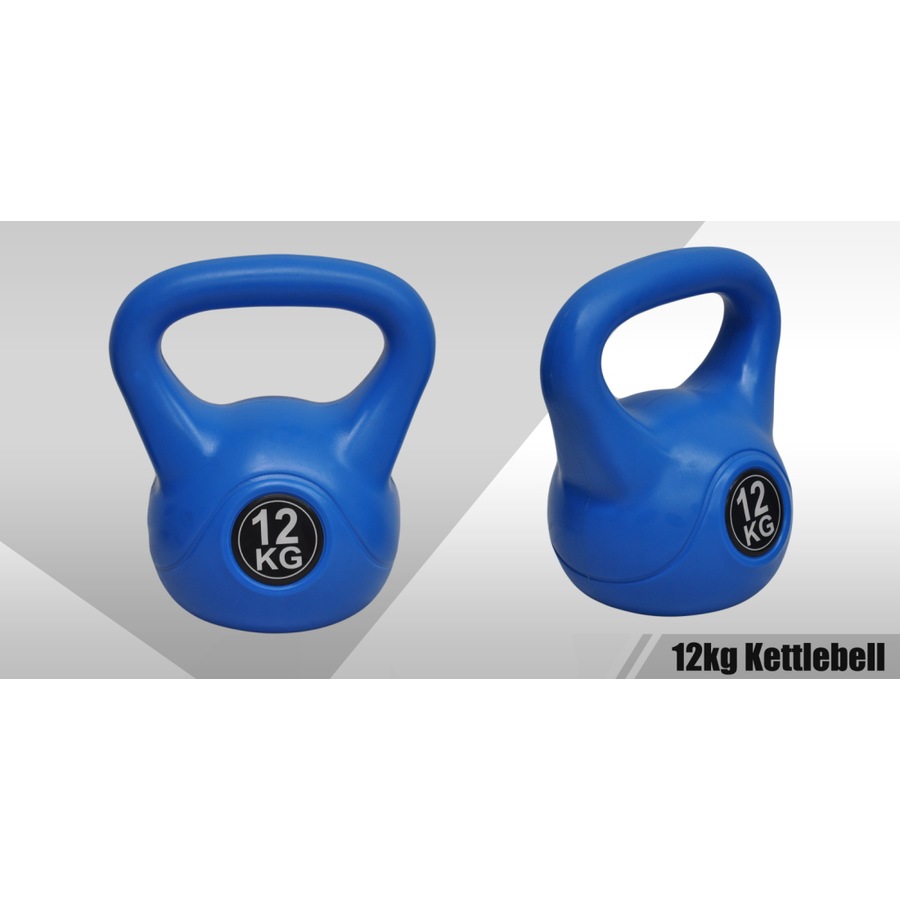 2 x 12kg Kettlebell - Home Gym Kettlebell Weight Fitness Exercise - Blue