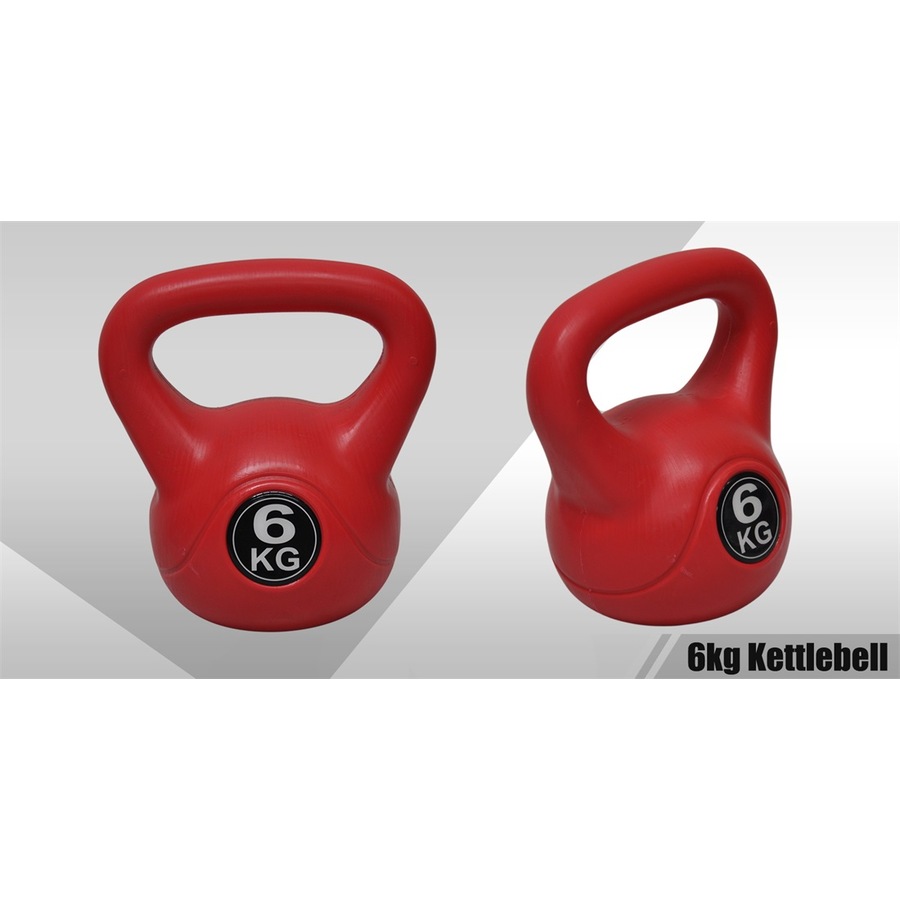 2 x 6kg Kettlebell - Home Gym Kettlebell Weight Fitness Exercise - Red
